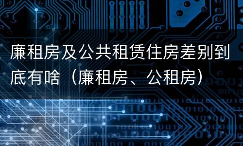 廉租房及公共租赁住房差别到底有啥（廉租房、公租房）