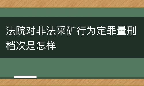 法院对非法采矿行为定罪量刑档次是怎样