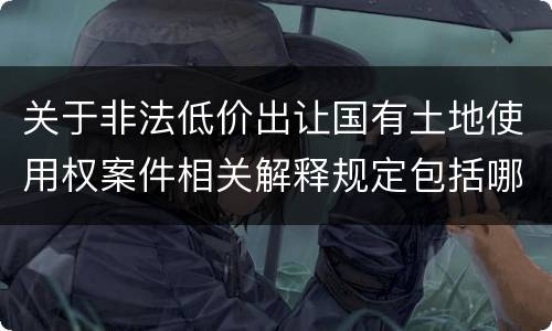 关于非法低价出让国有土地使用权案件相关解释规定包括哪些重要内容