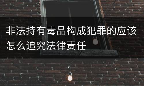 非法持有毒品构成犯罪的应该怎么追究法律责任