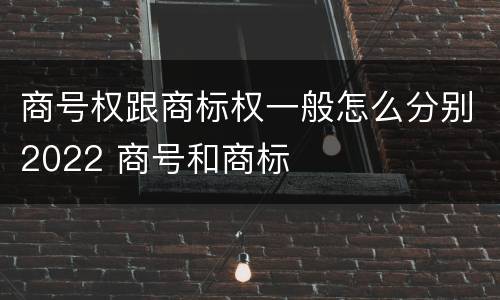 商号权跟商标权一般怎么分别2022 商号和商标