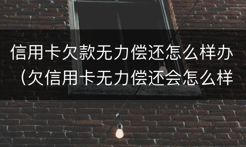 信用卡欠款无力偿还怎么样办（欠信用卡无力偿还会怎么样）