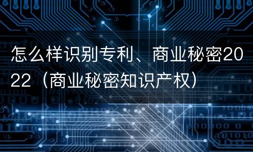 怎么样识别专利、商业秘密2022（商业秘密知识产权）