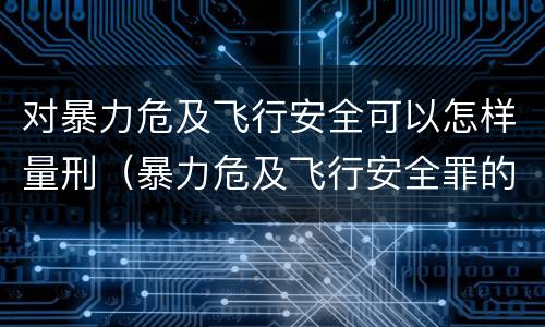 对暴力危及飞行安全可以怎样量刑（暴力危及飞行安全罪的构成要件）