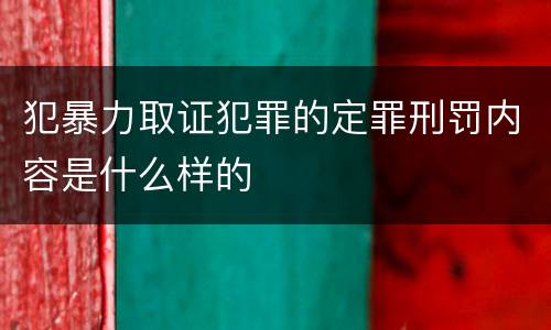 犯暴力取证犯罪的定罪刑罚内容是什么样的