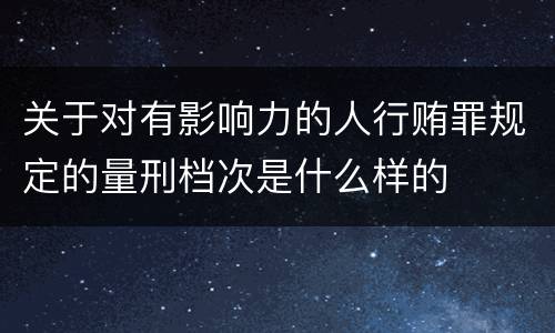 关于对有影响力的人行贿罪规定的量刑档次是什么样的