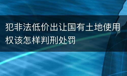 犯非法低价出让国有土地使用权该怎样判刑处罚