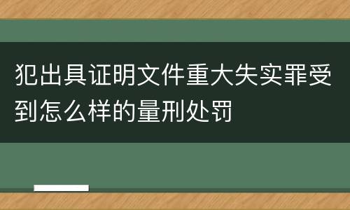 犯出具证明文件重大失实罪受到怎么样的量刑处罚