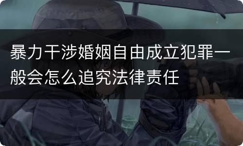 暴力干涉婚姻自由成立犯罪一般会怎么追究法律责任