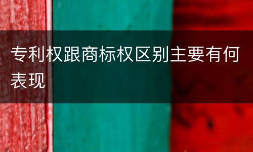 专利权跟商标权区别主要有何表现