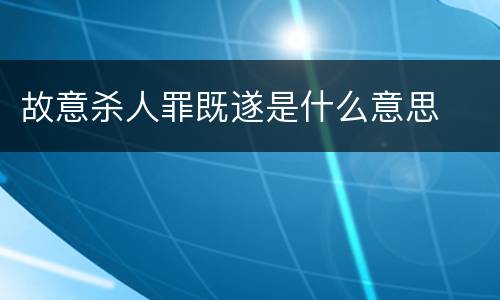 故意杀人罪既遂是什么意思