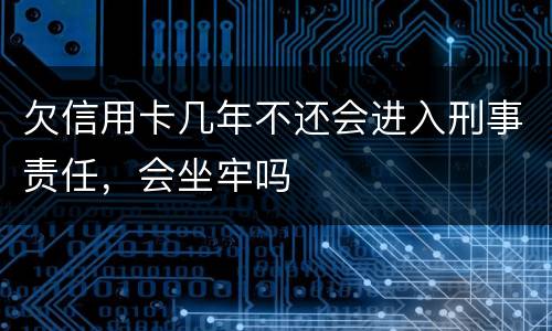 欠信用卡几年不还会进入刑事责任，会坐牢吗