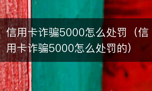 信用卡诈骗5000怎么处罚（信用卡诈骗5000怎么处罚的）