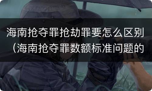 海南抢夺罪抢劫罪要怎么区别（海南抢夺罪数额标准问题的规定）