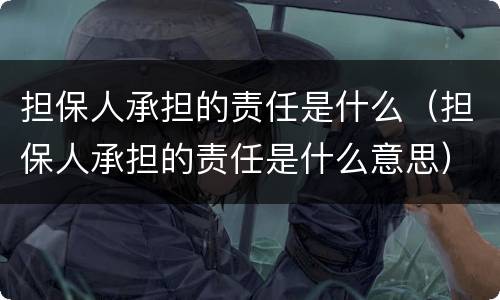 担保人承担的责任是什么（担保人承担的责任是什么意思）