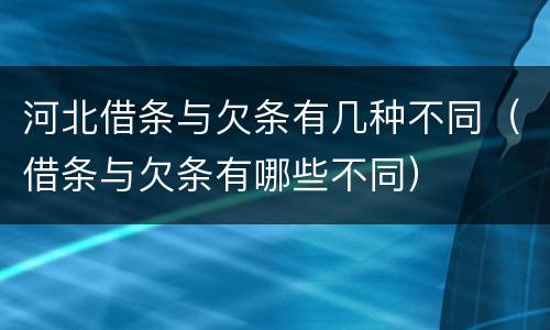 河北借条与欠条有几种不同（借条与欠条有哪些不同）