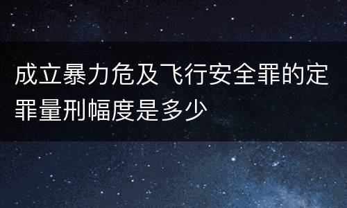 成立暴力危及飞行安全罪的定罪量刑幅度是多少