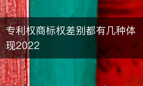 专利权商标权差别都有几种体现2022