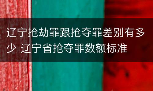 辽宁抢劫罪跟抢夺罪差别有多少 辽宁省抢夺罪数额标准