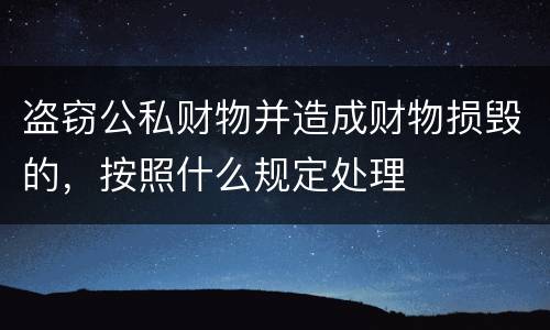 盗窃公私财物并造成财物损毁的，按照什么规定处理