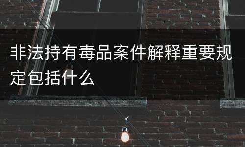 非法持有毒品案件解释重要规定包括什么