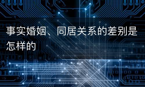 事实婚姻、同居关系的差别是怎样的