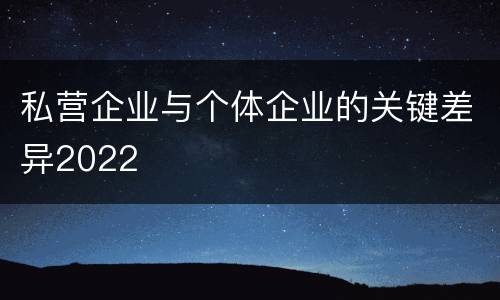 私营企业与个体企业的关键差异2022