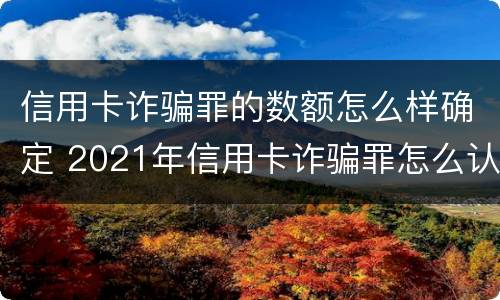 信用卡诈骗罪的数额怎么样确定 2021年信用卡诈骗罪怎么认定