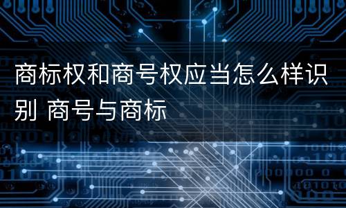 商标权和商号权应当怎么样识别 商号与商标