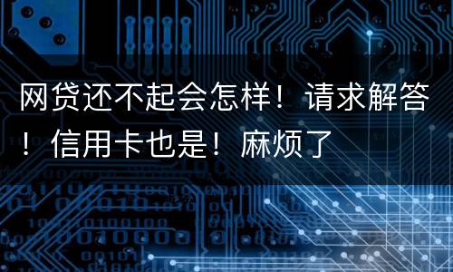 网贷还不起会怎样！请求解答！信用卡也是！麻烦了