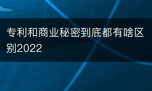 专利和商业秘密到底都有啥区别2022