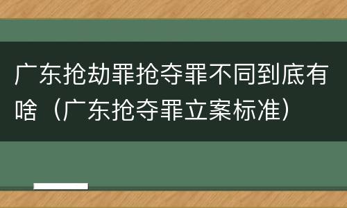 广东抢劫罪抢夺罪不同到底有啥（广东抢夺罪立案标准）