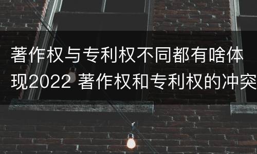 著作权与专利权不同都有啥体现2022 著作权和专利权的冲突