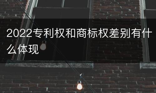 2022专利权和商标权差别有什么体现