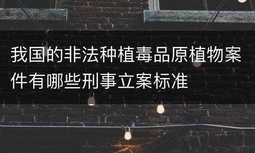 我国的非法种植毒品原植物案件有哪些刑事立案标准