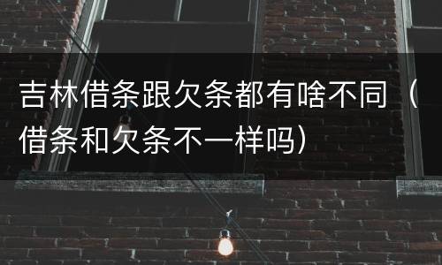 吉林借条跟欠条都有啥不同（借条和欠条不一样吗）