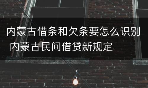 内蒙古借条和欠条要怎么识别 内蒙古民间借贷新规定