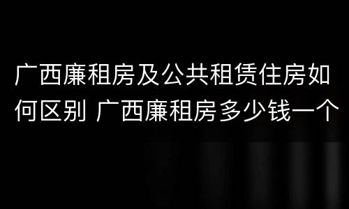 广西廉租房及公共租赁住房如何区别 广西廉租房多少钱一个月