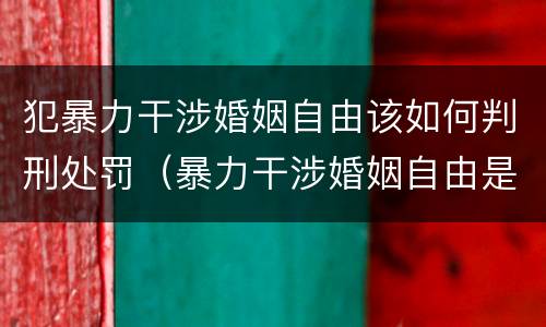 犯暴力干涉婚姻自由该如何判刑处罚（暴力干涉婚姻自由是犯罪吗）