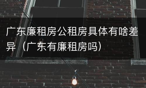 广东廉租房公租房具体有啥差异（广东有廉租房吗）