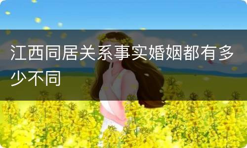 江西同居关系事实婚姻都有多少不同