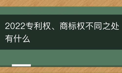 2022专利权、商标权不同之处有什么