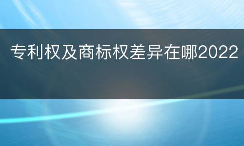 专利权及商标权差异在哪2022