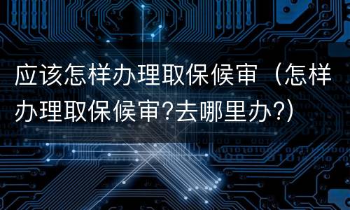 应该怎样办理取保候审（怎样办理取保候审?去哪里办?）