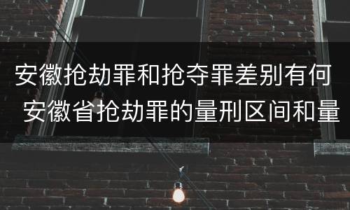 安徽抢劫罪和抢夺罪差别有何 安徽省抢劫罪的量刑区间和量刑情节