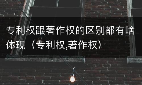 专利权跟著作权的区别都有啥体现（专利权,著作权）