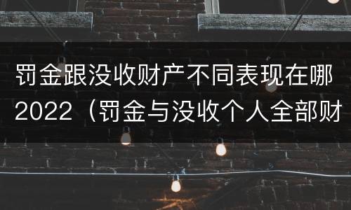 罚金跟没收财产不同表现在哪2022（罚金与没收个人全部财产是否可以合并）