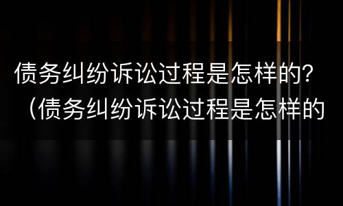 债务纠纷诉讼过程是怎样的？（债务纠纷诉讼过程是怎样的结果）