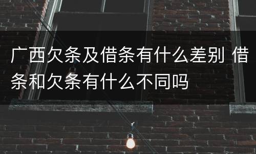 广西欠条及借条有什么差别 借条和欠条有什么不同吗