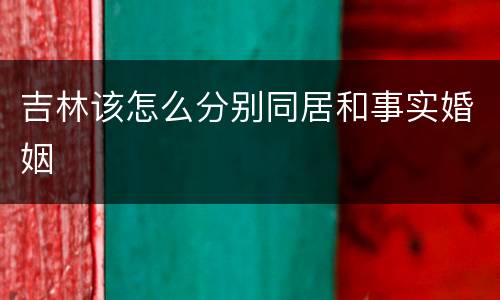 吉林该怎么分别同居和事实婚姻